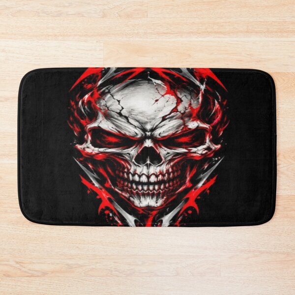 Item preview, Red and Metal Tribal Fire Skull designed and sold by JMAVILA ART.