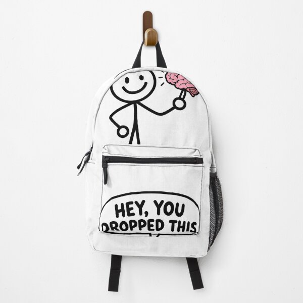 Item preview, Stick Figure Holding Brain Says Hey Dropped designed and sold by Linework Studio.