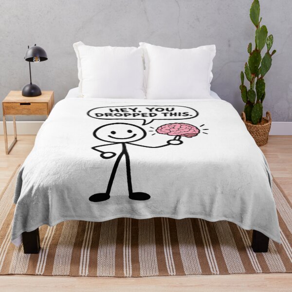 Item preview, Stick Figure Holding Brain Says Hey Dropped designed and sold by Linework Studio.