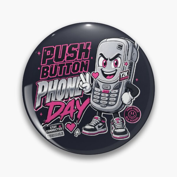 Item preview, Cute Y2K Retro Cell Phone Push Button Phone Day designed and sold by CloudyCatArt.
