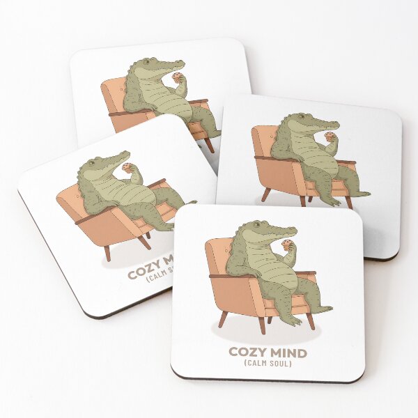 Item preview, Crocodile Eating Blueberry Muffin Retro Aesthetic designed and sold by COZY VINTAGE animal.
