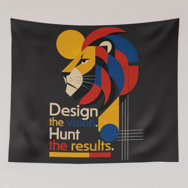 Item preview, Design the Vision Hunt the Results Creative Agency Lion Minimalist Design designed and sold by Bennie Singh.
