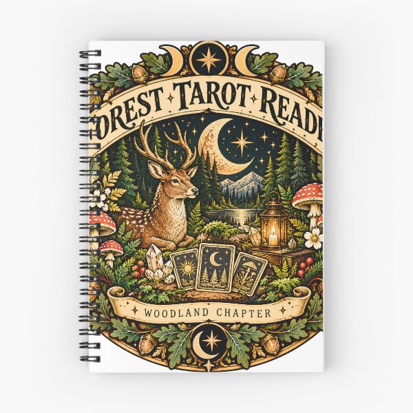 Item preview, Forest Tarot Reader Woodland Badge designed and sold by MysticCanvasAi.