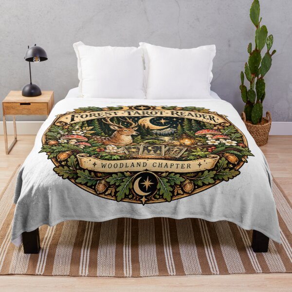 Item preview, Forest Tarot Reader Woodland Badge designed and sold by MysticCanvasAi.