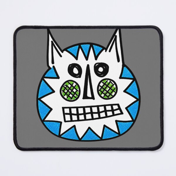 Item preview, Fuzzy Grid-Eye Cat designed and sold by blockykidstore.