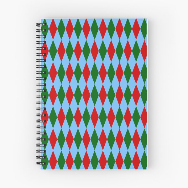 Item preview, Red Green On Light Blue Harlequin Diamonds Pattern   designed and sold by PatternTitan.