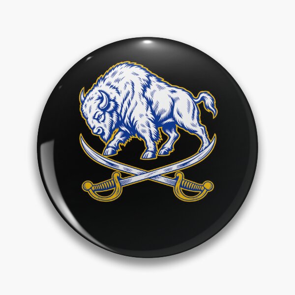 Item preview, Buffalo Bills White Buffalo Crossed Sabers Blue Yellow Classic designed and sold by Cuiroblinda.