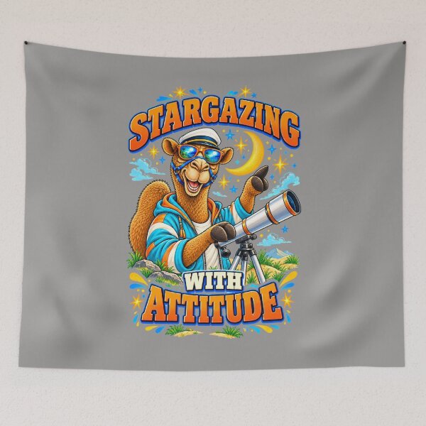 Item preview, Stargazing with Attitude – Funny Hobbies and Pastimes T-Shirt – Funny Camel T-Shirt Animal Graphic Camel T-Shirt designed and sold by Camel & Quirk.