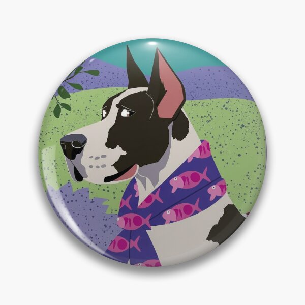 Item preview, Great Dane in Fish Scarf - Colorful Dog Illustration designed and sold by alice-in-wonder.