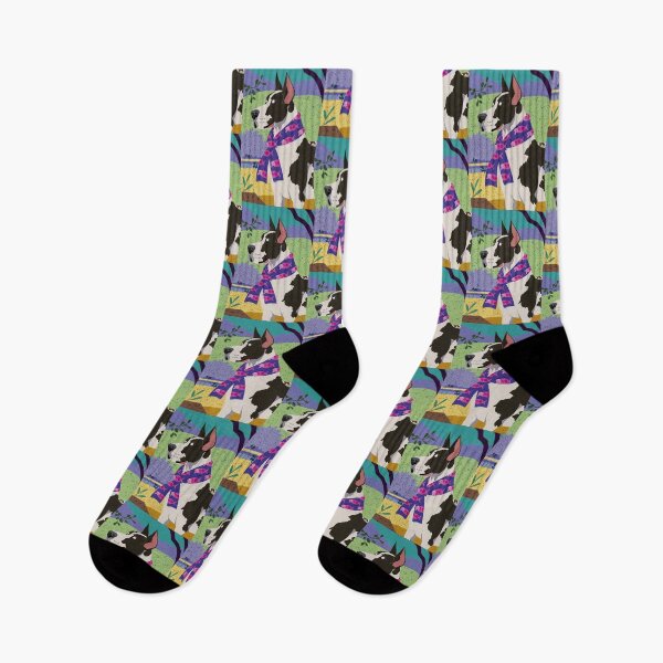 Item preview, Great Dane in Fish Scarf - Colorful Dog Illustration designed and sold by alice-in-wonder.