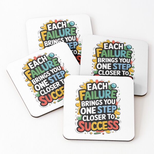 Item preview, "Each Failure Brings You One Step Closer to Success" Motivational Typography designed and sold by CreativeNest Prints.