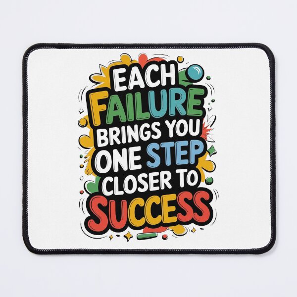 Item preview, "Each Failure Brings You One Step Closer to Success" Motivational Typography designed and sold by CreativeNest Prints.