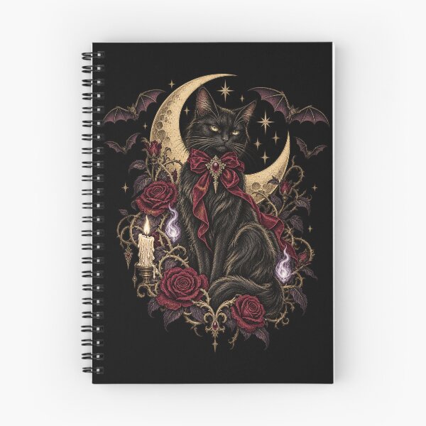 Item preview, Romantic Gothic Black Cat Moon Roses designed and sold by 966 A.D..