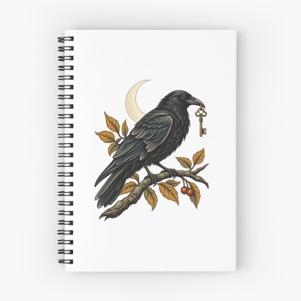 Item preview, Raven with Antique Key - Gothic Moon Bird Art designed and sold by cybersilverhand.