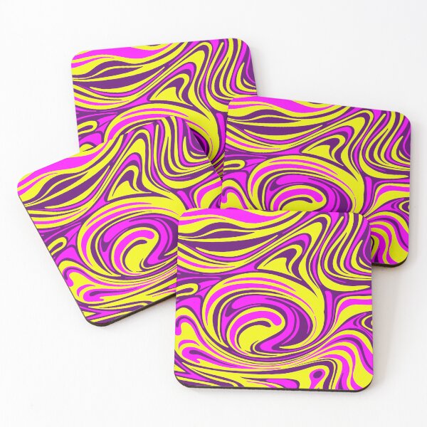 Item preview, Psychedelic 70s Swirl Pattern Neon Pink Yellow & Purple Groovy Waves designed and sold by JRRTs.