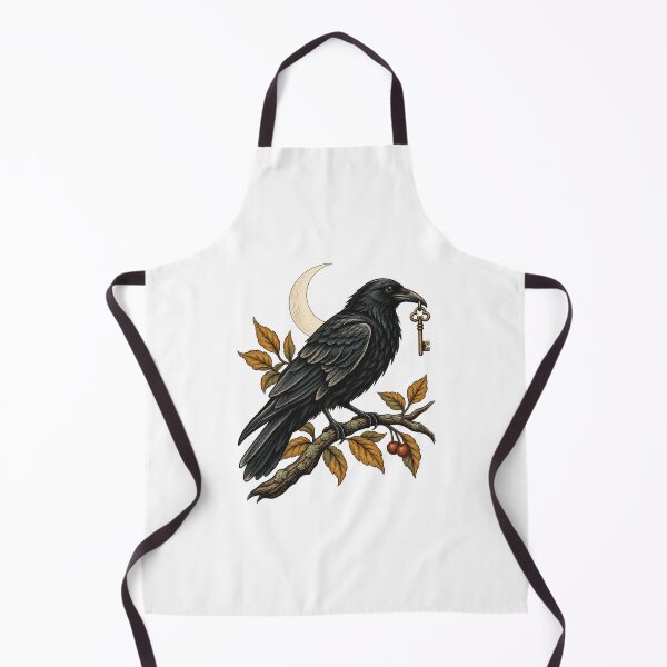Item preview, Raven with Antique Key - Gothic Moon Bird Art designed and sold by cybersilverhand.