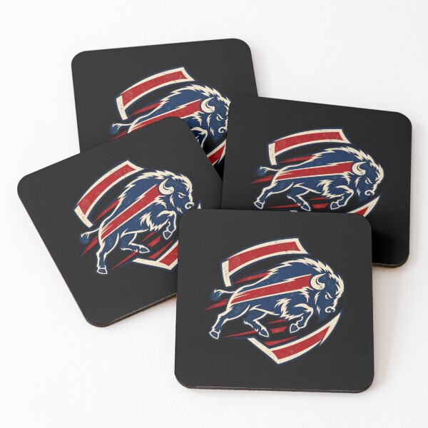 Item preview, Buffalo Bills Charging Buffalo Inside Shield Red Blue White designed and sold by Cuiroblinda.