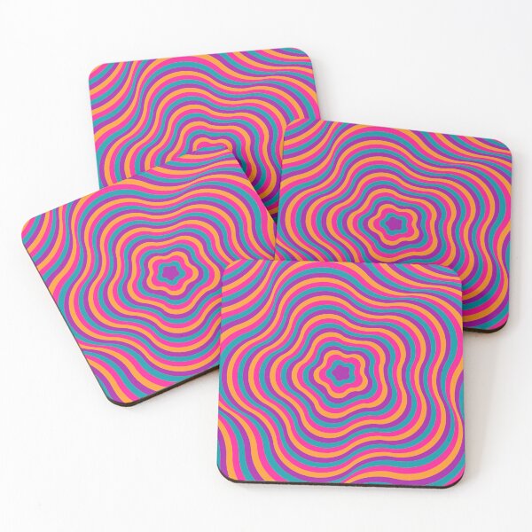 Item preview, Retro 70s Wavy Stripes Psychedelic Groovy Pink Orange Teal Pattern designed and sold by JRRTs.