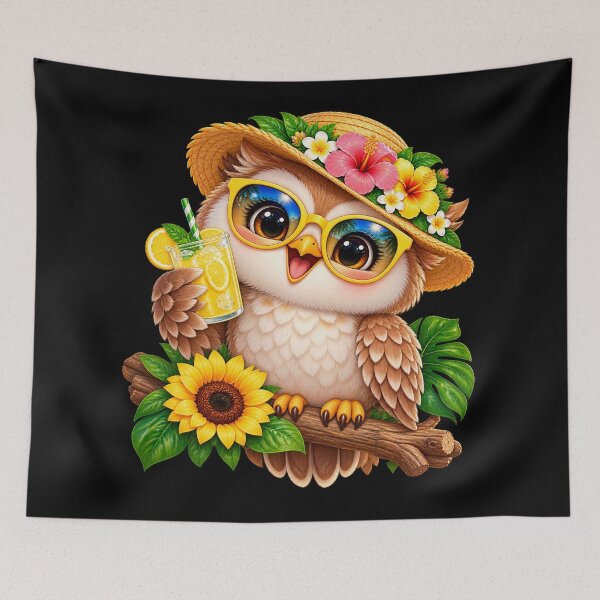 Item preview, Cute Summer Owl with Lemonade – Funny Owl in Sunglasses designed and sold by Haji  Kamora.