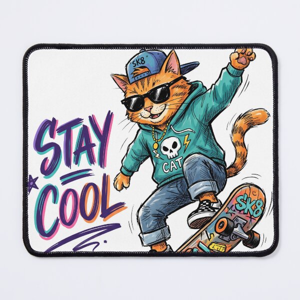 Item preview, Stay Cool Skater Cat Skateboard Graffiti Style designed and sold by CreativeBrains7.