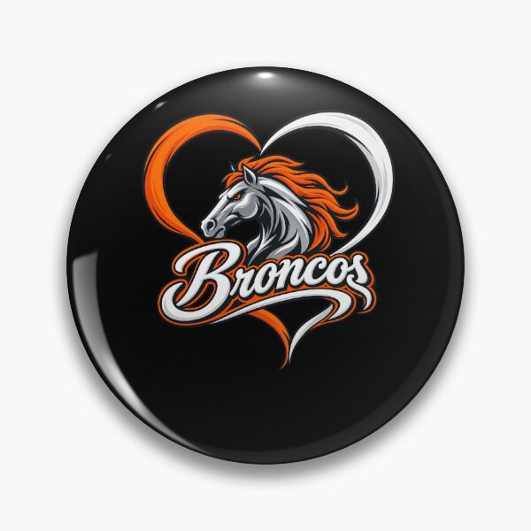Item preview, Denver Broncos Heart Horse Head Orange White Script Logo designed and sold by Cuiroblinda.