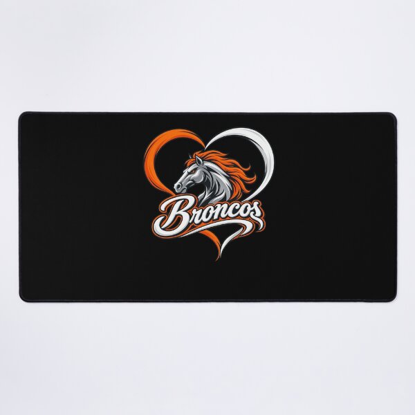 Item preview, Denver Broncos Heart Horse Head Orange White Script Logo designed and sold by Cuiroblinda.