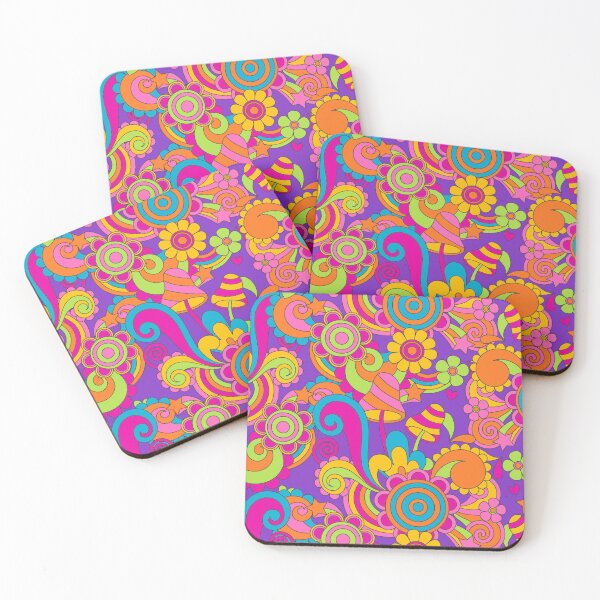Item preview, Groovy 70s Psychedelic Pattern Retro Flowers, Mushrooms, Rainbows & Swirls designed and sold by JRRTs.