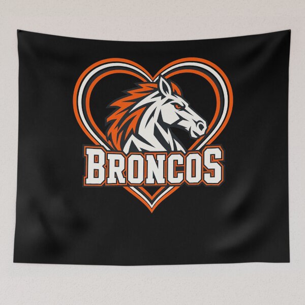 Item preview, Denver Broncos White Horse Head Orange Mane Heart Frame designed and sold by Cuiroblinda.