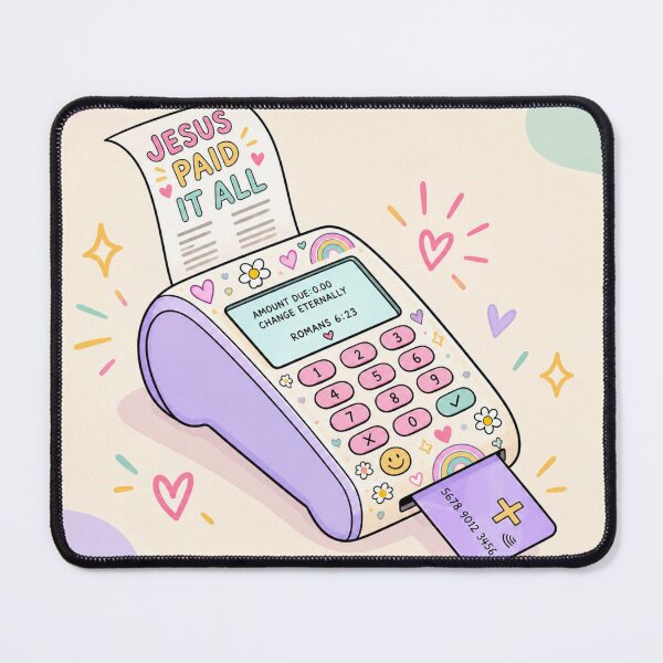 Item preview, Jesus Paid It All Card Machine – Cute Christian Illustration Design designed and sold by EatPrayLive.