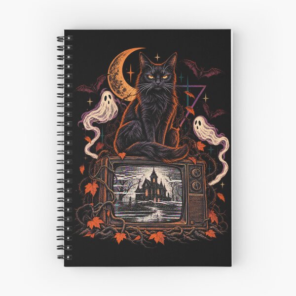 Item preview, Haunted TV Black Cat Gothic Halloween designed and sold by 966 A.D..