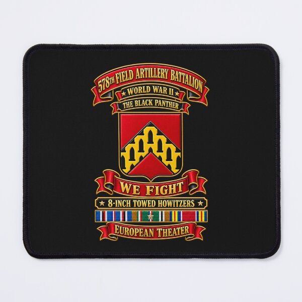 Item preview, 578th Field Artillery Battalion - We fight - The Black Panther - 8 Inch Towed Howitzer w EUR SVC WWII - 3D - transparent designed and sold by Military Insignia Products.