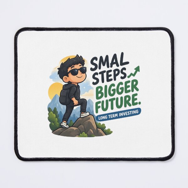Item preview, Small Steps Bigger Future – Long Term Investor Quote, Investing Mindset & Wealth Building Gift designed and sold by sugoonfinarts.