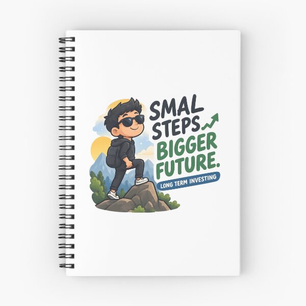 Item preview, Small Steps Bigger Future – Long Term Investor Quote, Investing Mindset & Wealth Building Gift designed and sold by sugoonfinarts.