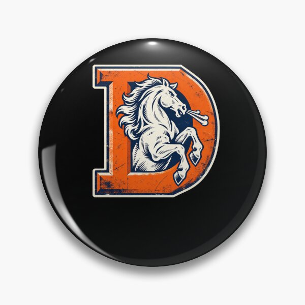 Item preview, Denver Broncos Vintage Orange D White Rearing Horse Distressed designed and sold by Cuiroblinda.