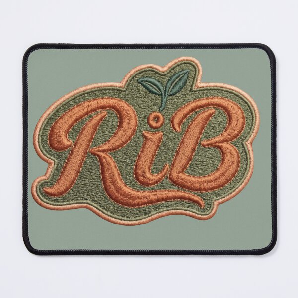 Item preview, Vintage Organic Script RiB Botanical Patch Emblem designed and sold by Rib-Brand.