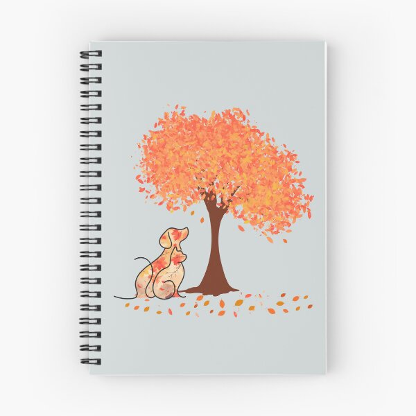 Item preview, Autumn tree and dog and cat in leaf pattern designed and sold by Doodles Down South.