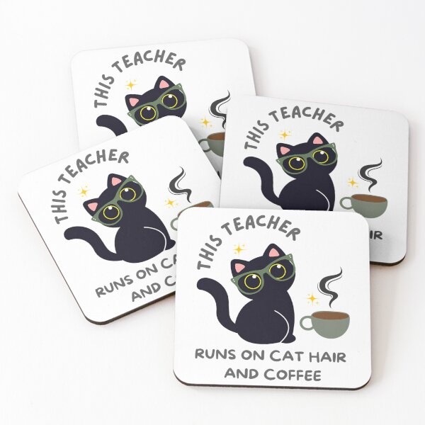 Item preview, This Teacher Runs On Cat Hair And Coffee designed and sold by ksnkm.