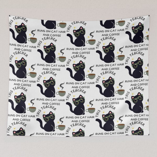 Item preview, This Teacher Runs On Cat Hair And Coffee designed and sold by ksnkm.