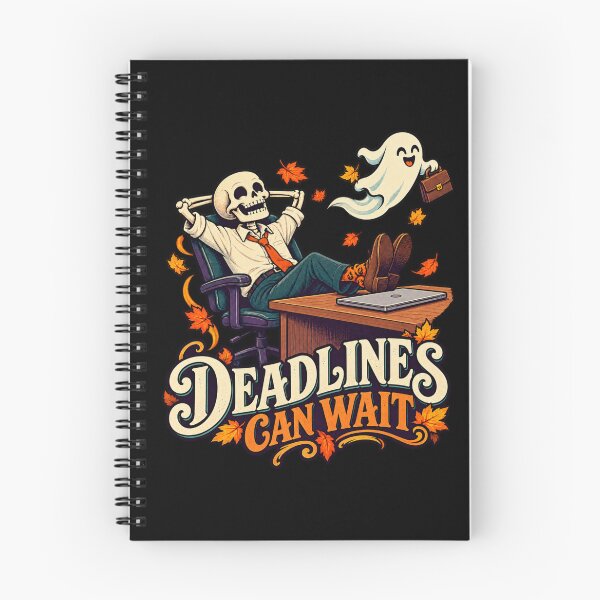 Item preview, Deadlines Can Wait Skeleton - Office Worker designed and sold by Good Mood Foundry.