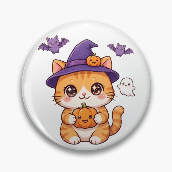 Item preview, Kawaii Halloween Witch Cat Pumpkin - Spooky Cute Sticker designed and sold by HoMya.