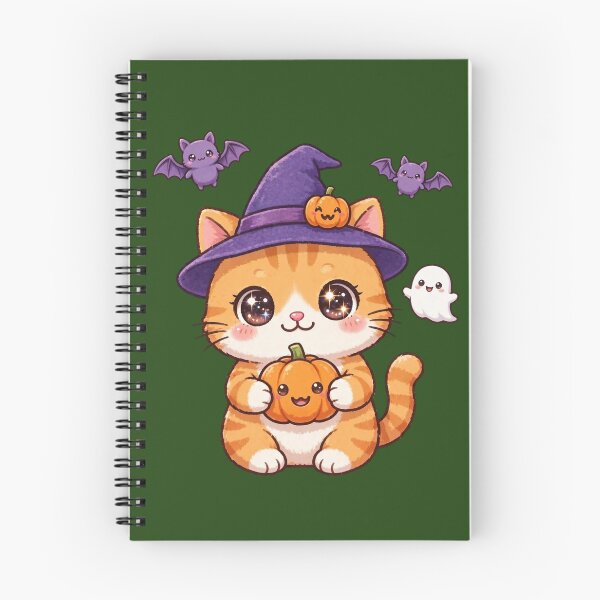Item preview, Kawaii Halloween Witch Cat Pumpkin - Spooky Cute Sticker designed and sold by HoMya.