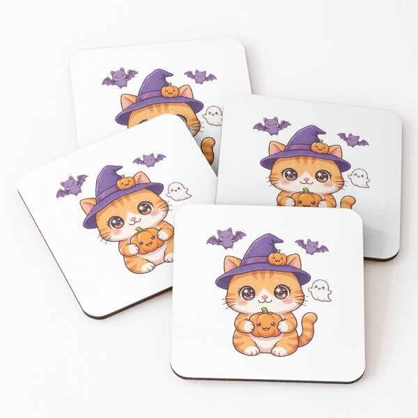 Item preview, Kawaii Halloween Witch Cat Pumpkin - Spooky Cute Sticker designed and sold by HoMya.