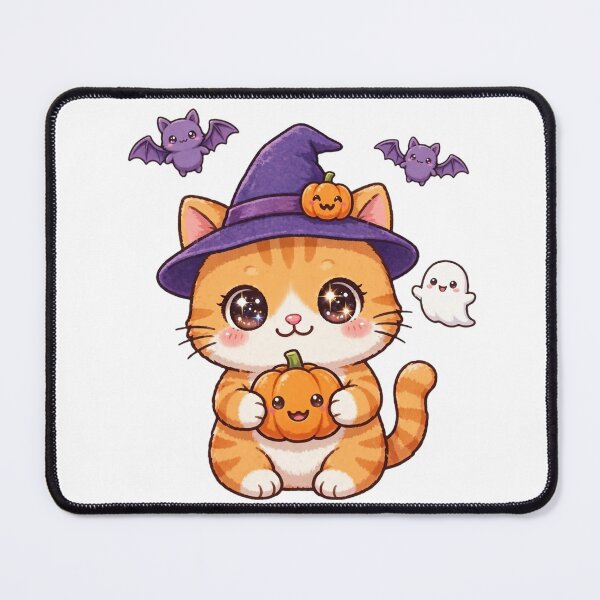 Item preview, Kawaii Halloween Witch Cat Pumpkin - Spooky Cute Sticker designed and sold by HoMya.