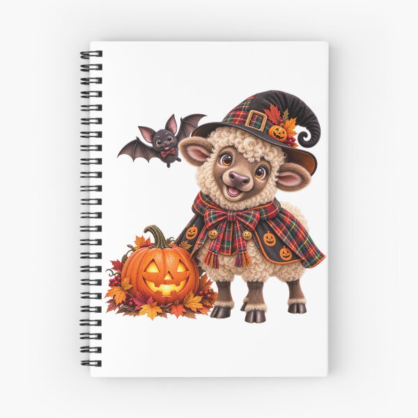 Item preview, Cute Scottish Highland Sheep in Halloween Witch Costume with Pumpkin designed and sold by MaedK.