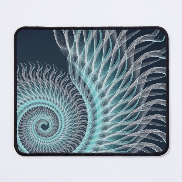Item preview, Turquoise Spiral – Elegant Abstract Fractal Art designed and sold by Nicole Bleck.