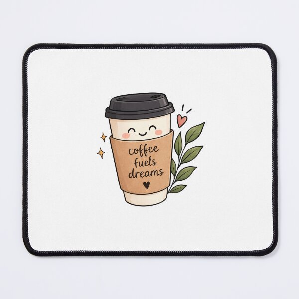 Item preview, Coffee Fuels Dreams Sticker | Cute Kawaii Coffee Cup Aesthetic designed and sold by PopStickerLab22.