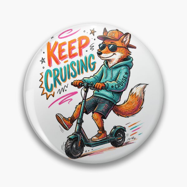 Item preview, Keep Cruising Cool Fox Electric Scooter Rider designed and sold by CreativeBrains7.
