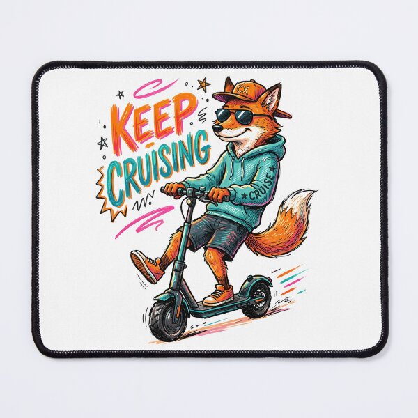 Item preview, Keep Cruising Cool Fox Electric Scooter Rider designed and sold by CreativeBrains7.