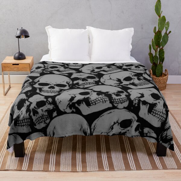 Item preview, Seamless Pattern of Overlapping Grey Skulls designed and sold by Linework Studio.
