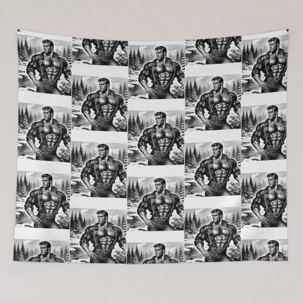 Item preview, Vintage 1940S Gay Style Tom Of Finland Tribute Lumberjack Graphic Design designed and sold by kimbe-rlyhanson.